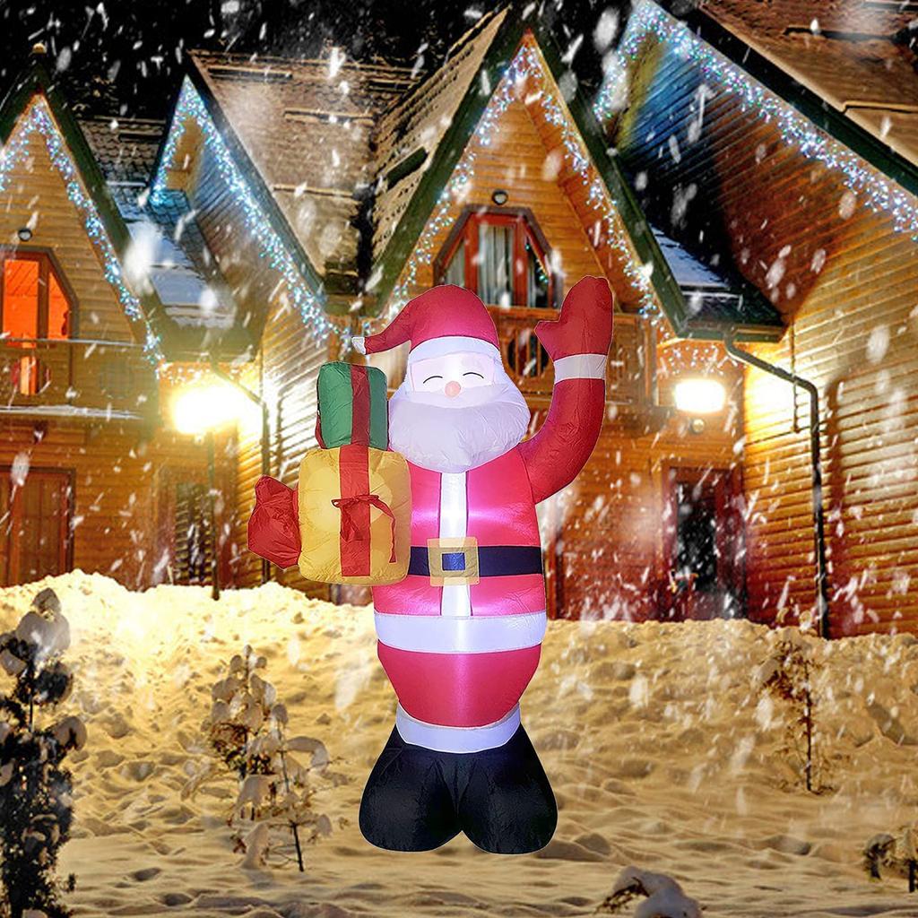 Inflatable Christmas Halloween Decorations with LED Lights: Snowman, Pumpkin, Santa Claus, Gingerbread Man, and Ghost (Santa Claus)