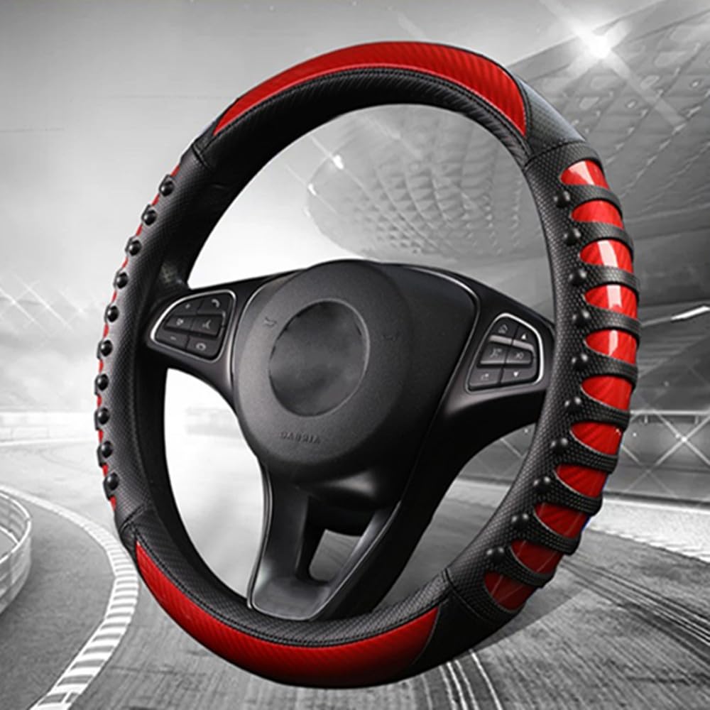 TATACLEA Steering Wheel Leather Car Steering Wheel Universal Fit for Men and 38cm Cover, Stretcher, Protector, Non-Slip, Breathable, Odorless, Women,