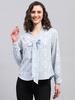 Women Regular Fit Blue Top