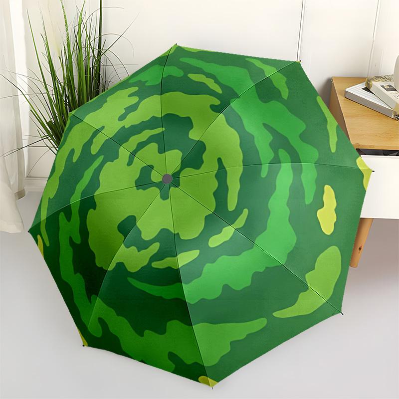 1pc Watermelon Slice Automatic Open/Close Umbrella with Windproof, Functional Design, 8-Rib Sturdy Canopy