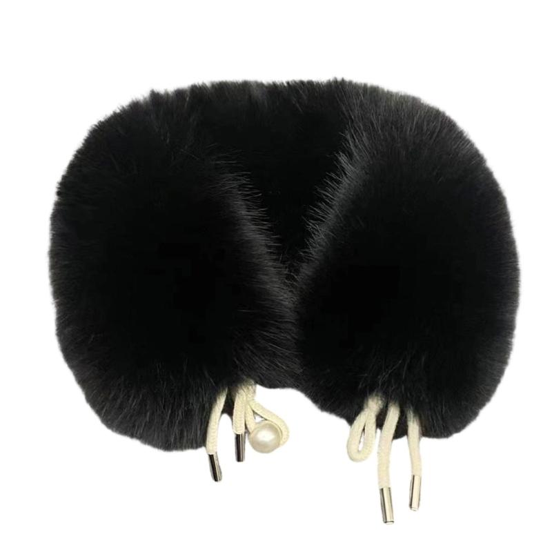 Kragen Plüschkragen Pelziger Schal Warmes Winteraccessoire Weiches Polyester Für den Täglichen Gebrauch Nackenwärmer