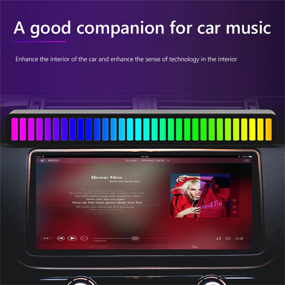 RGB 32LED Light Bar Type-C Rechargeable APP Control Car Home Ambient Lamp Black