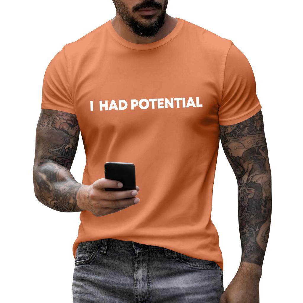 Men's Casual Letter Print Short-Sleeve T-Shirt