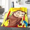 Custom Name Curious George Theme Printed Blanket - Perfect for Couch, Bed, Travel & Outdoor Use | Machine Washable, Cozy & Durable.