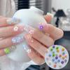 50Pcs Small Flower Nail Art Charms 3D Resin 5Petal Rhinestones Nail Decorations Kawaii Accessories Manicure Diy