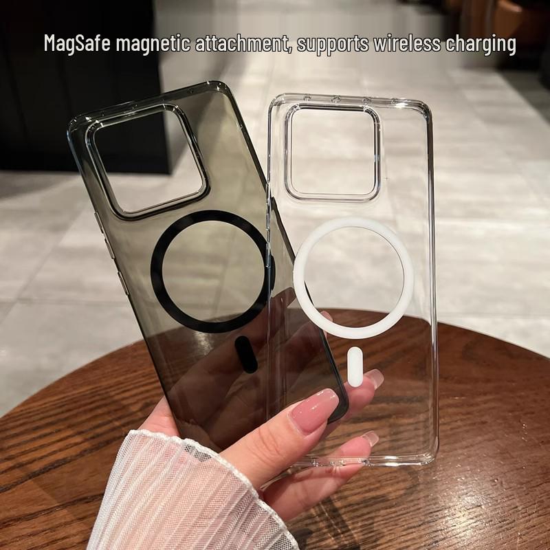 Ultra-Thin Transparent Magnetic Case for Xiaomi 14 Ultra & 15 Pro: Full Coverage, Anti-Drop, Frosted, Simple, Hard Shell