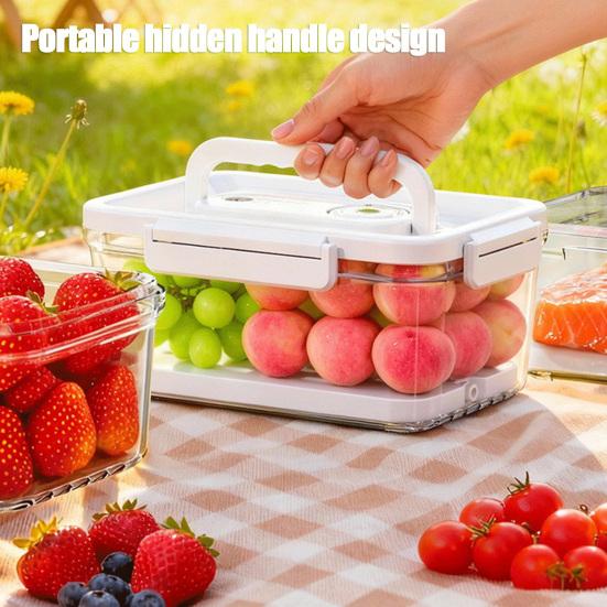 Contenitore Alimentare Ermetico Sottovuoto Elettrico Scatola Croccante Sigillata Ermeticamente con Pompa Manuale Contenitore per Alimenti Senza BPA per Frigorifero Frutta Verdura e Carne