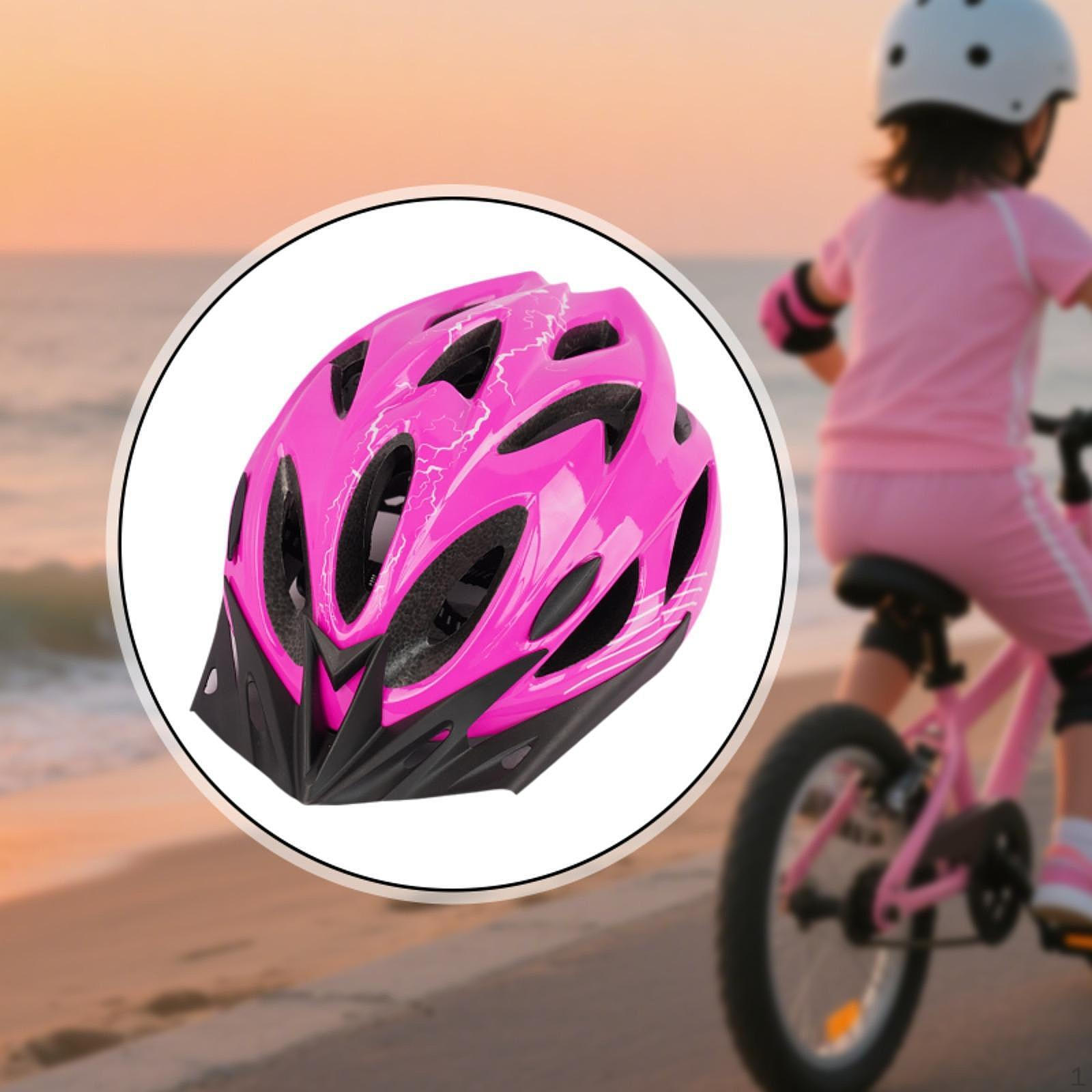 

Bike Helmet for Kids Adjustable Fitting Trendy Portable Lightweight Child Riding рожевий
