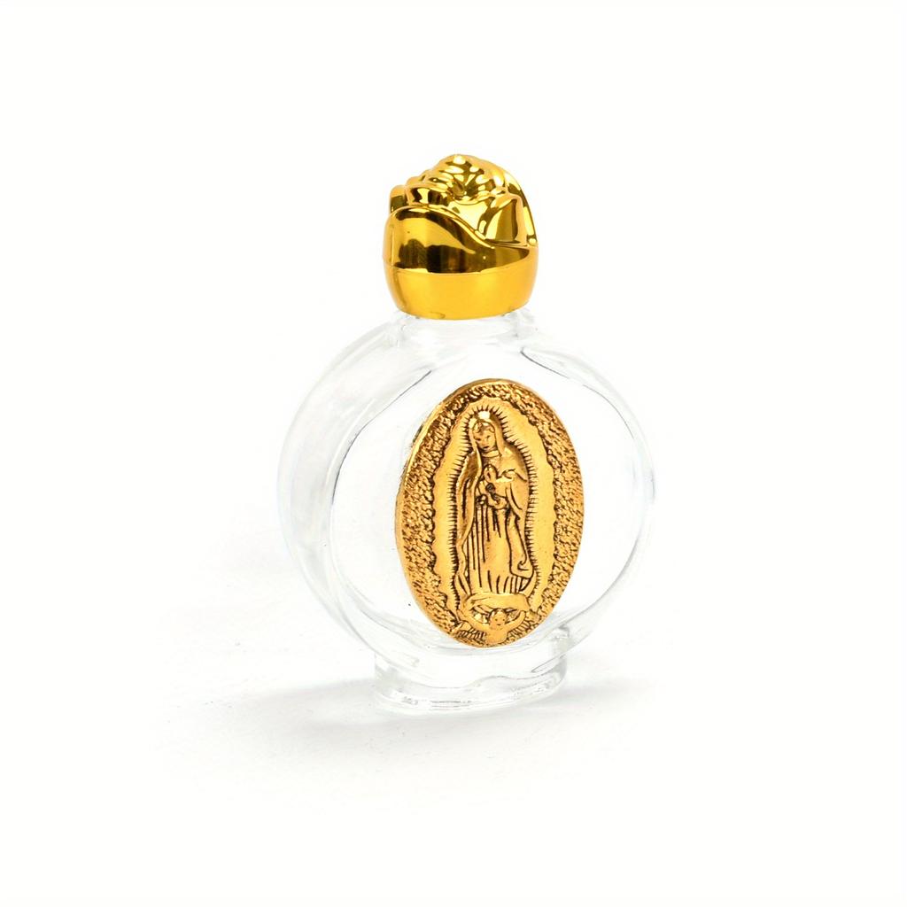 1Pc Holy Water Our Lady of Guadalupe Bottle Religious Cross Bottle Christian Virgin Sculpture Bottle Holy Water Bottle