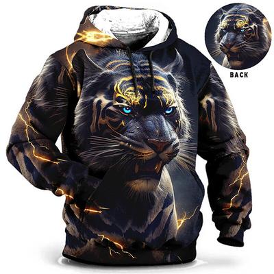 Felpa con cappuccio da uomo con stampa 3D Tiger, ampia felpe firmate, primavera autunno, maniche lunghe, pullover 4XL, oversize, Harajuku, Y2k Clothing