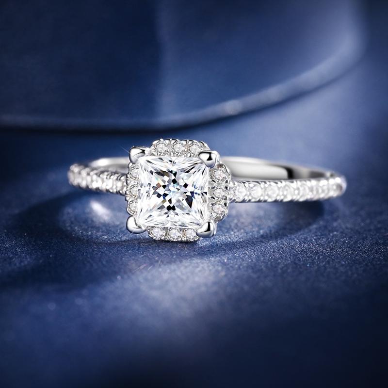 Copper Rings Moissanite Diamond Sparking Popular LOVE Wedding Ring Certified Women Engagement Jewellery Anniversary