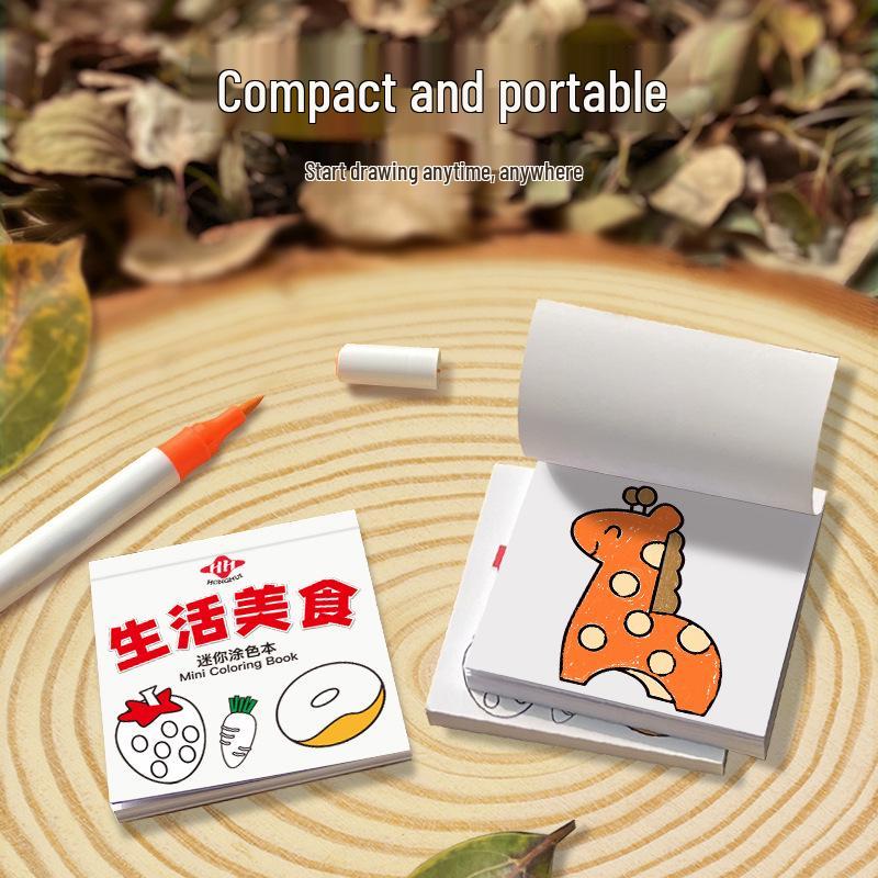 Convenient Mini Coloring Book for Kindergarten Kids: Doodling & Watercolor Fun