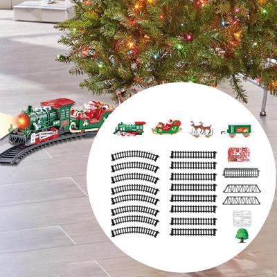 Electric Train Set Christmas Toy Decoration Railway Car Tracks