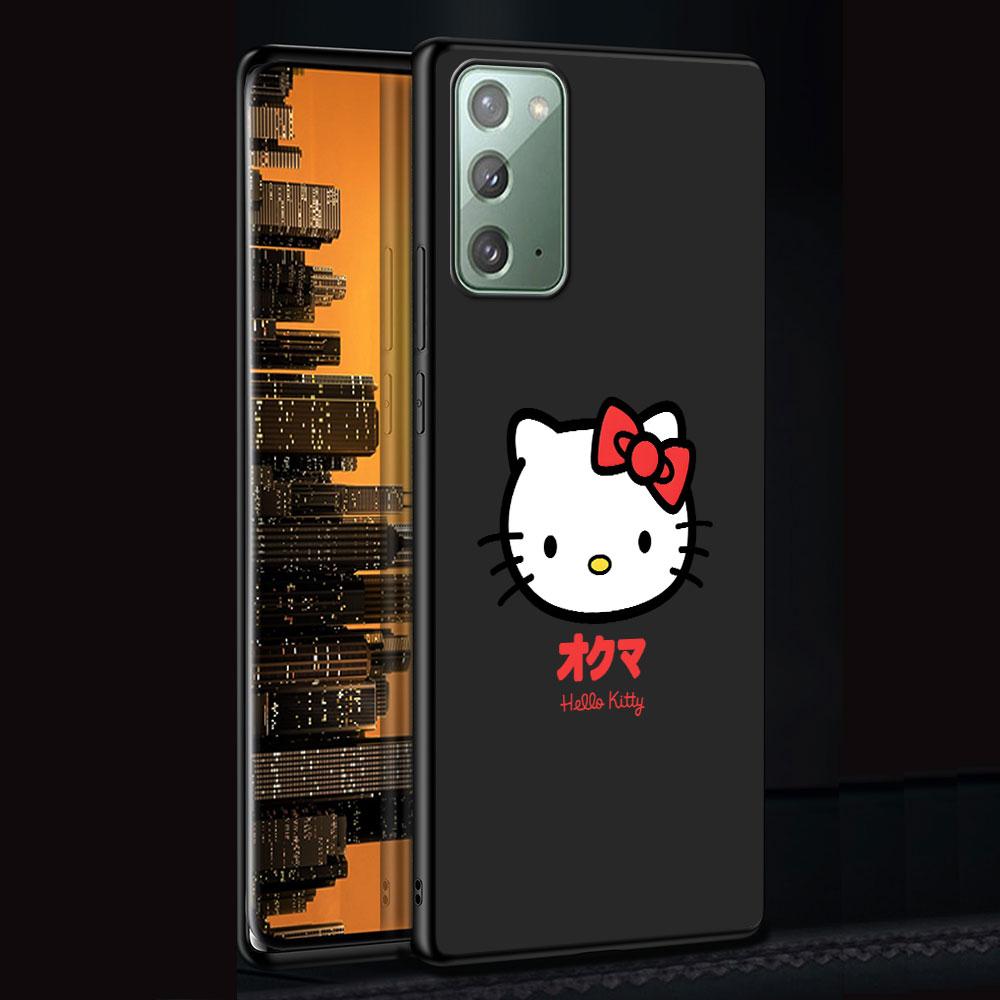 Hello Kitty Cartoon Case for Samsung Galaxy Note 20 Ultra 10 Plus 9 8 TPU Phone Cover Note 10 Lite Black Soft Shell Funda Capa