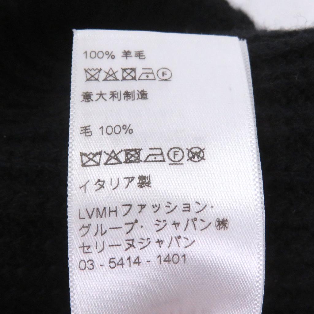 Excellent CELINE Knit cap Logo patch black wool mens 2A25R535Q Used