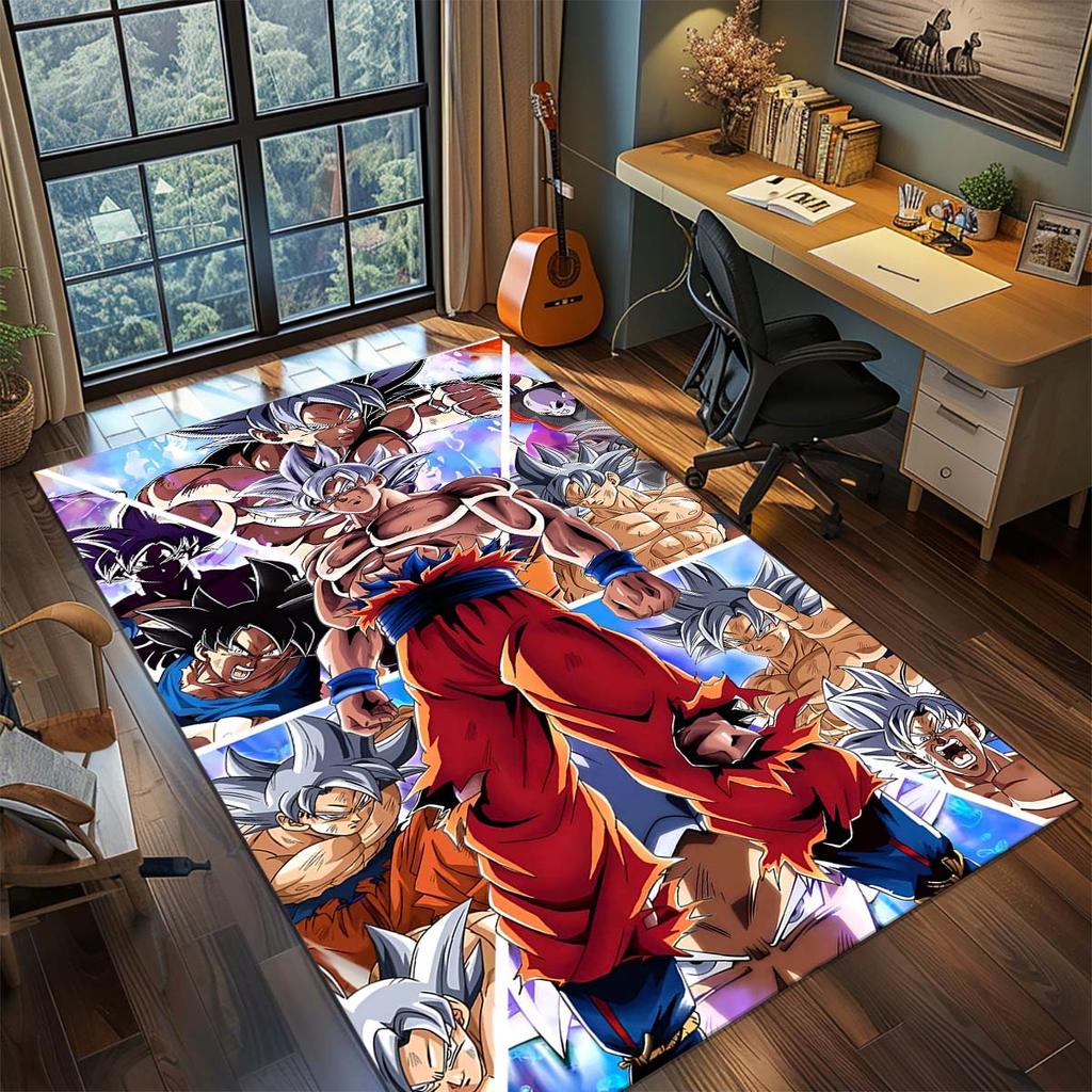 Dragon Ball Goku Anime Rug Carpet Large Area Rug Non Slip Washable Floor Mat Gamer Room Bedroom Home Decor -QJY