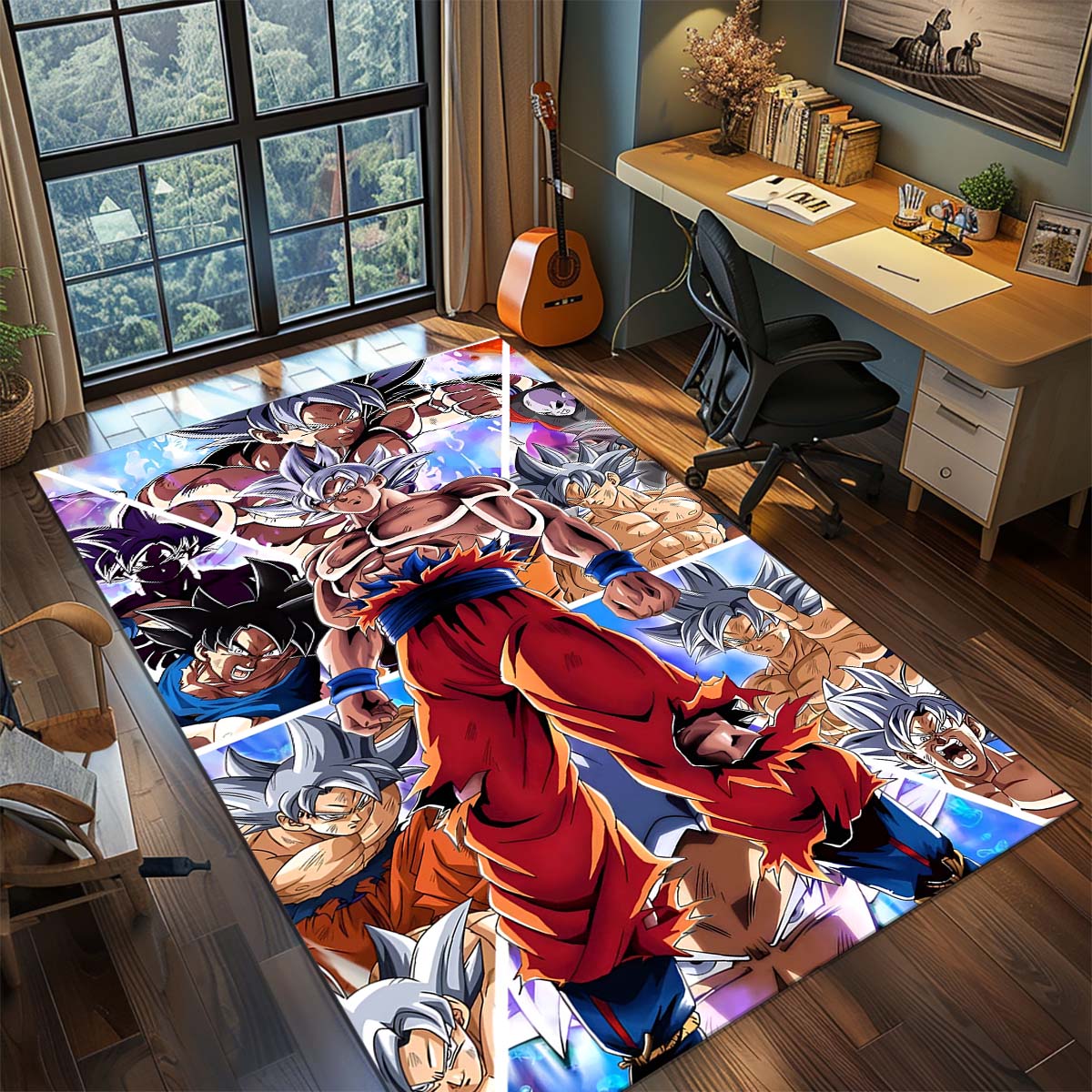 

Dragon Ball Goku Anime Rug Carpet Large Area Rug Non Slip Washable Floor Mat Gamer Room Bedroom Home Decor 60x90cm