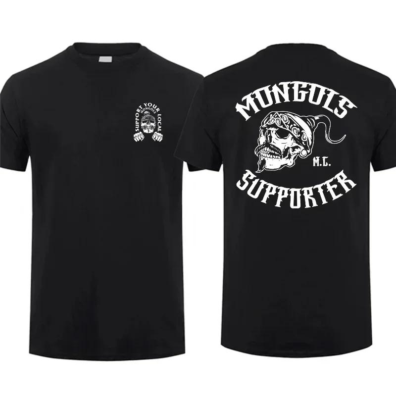 Amazing Tees Male T Shirt Casual Oversized Essential Mongols Logo Motorcycle Union T-shirt Men T-shirts Graphic Streetwear S-4XL
