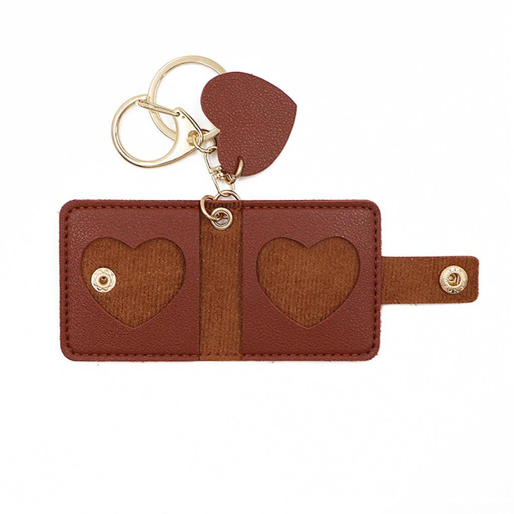 One Inch Photo Album Keychain Portable Carry- Big Head Stickers Photo Frame Leather Photo Albums