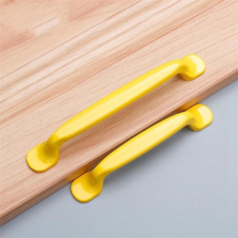 Modern Simple Aluminum Colorful Furniture Handles Children's Room Cabinet Door Handles Drawers Wardrobe Knobs Home Decoration
