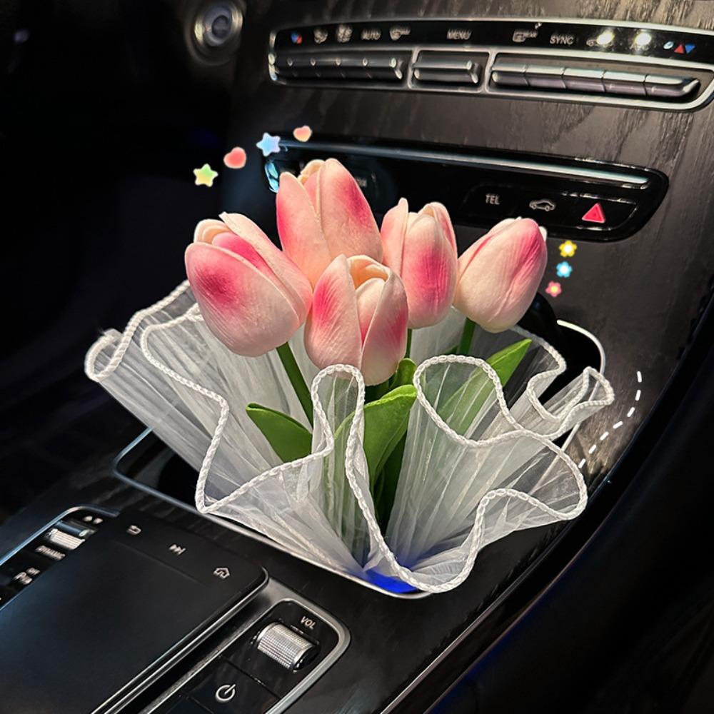 

5Pcs Romantic Car Interior Decoration Auto Ornament Fake Flower Girl Toy Gift