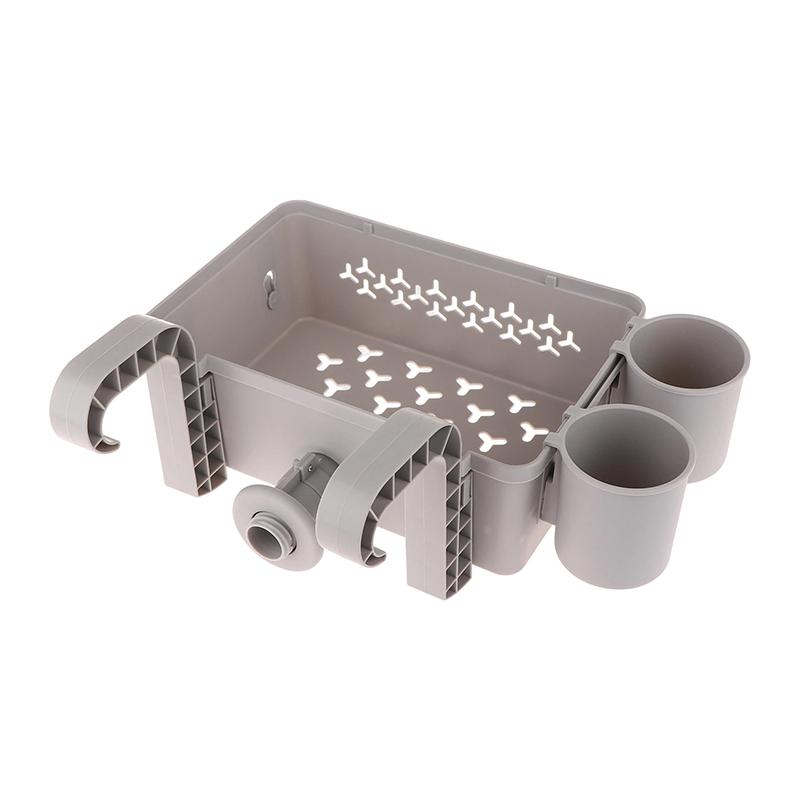 Poolside Storage Baskets With Cup Holders Fit 3-Inch Or Smaller Top Rails Pool Hanging Basket For Above Ground Pool