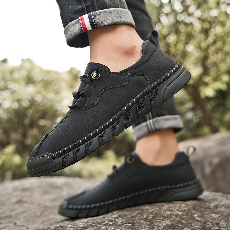 38-46 Handmade Split Leather Boots Men Shoes Comfortable Ankle Boots For Men Casual Shoes Large Size Tooling Shoes