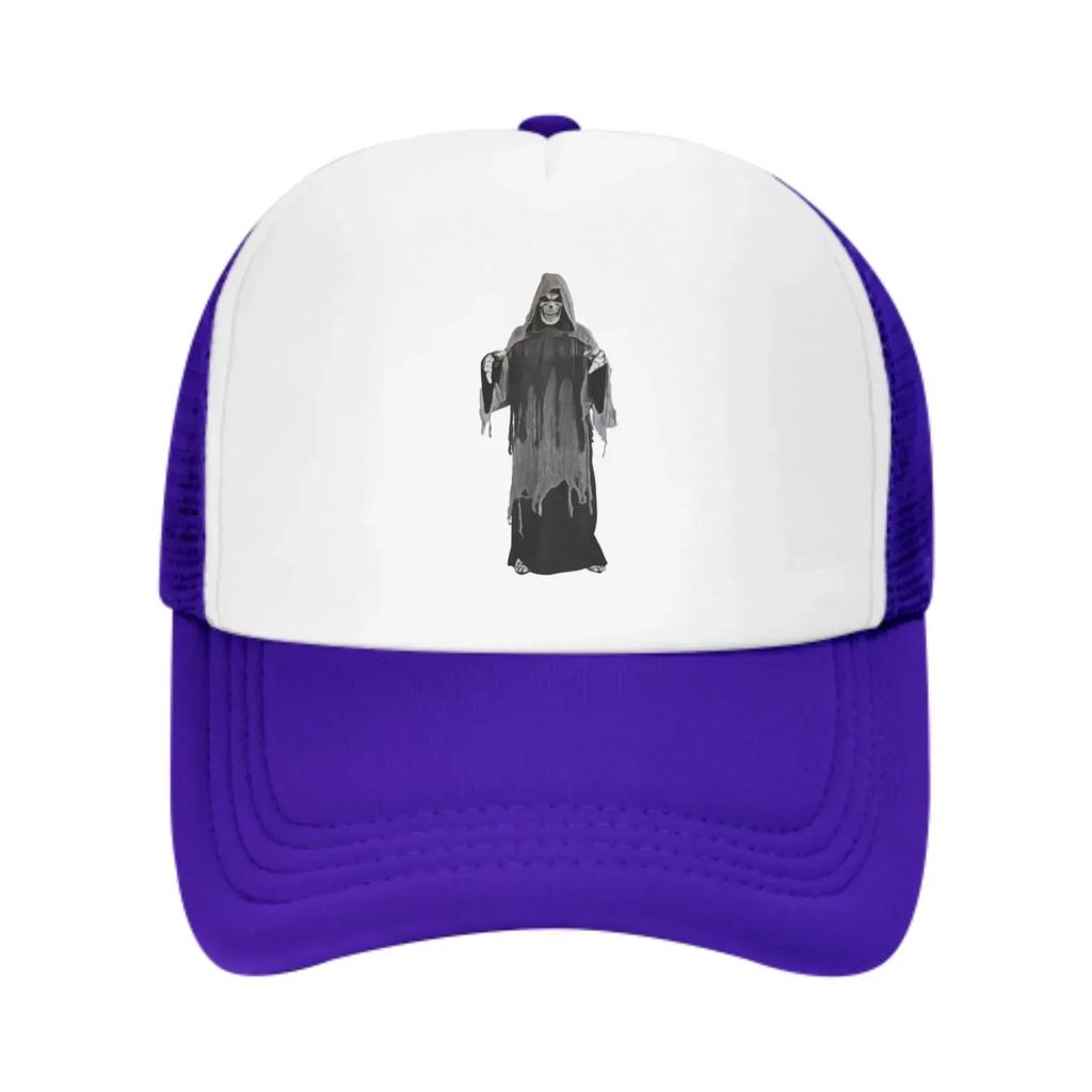 Halloween Skull Mesh Trucker Hats for Men Women Adjustable Casual Fashion Baseball Caps for Outdoor Activities
