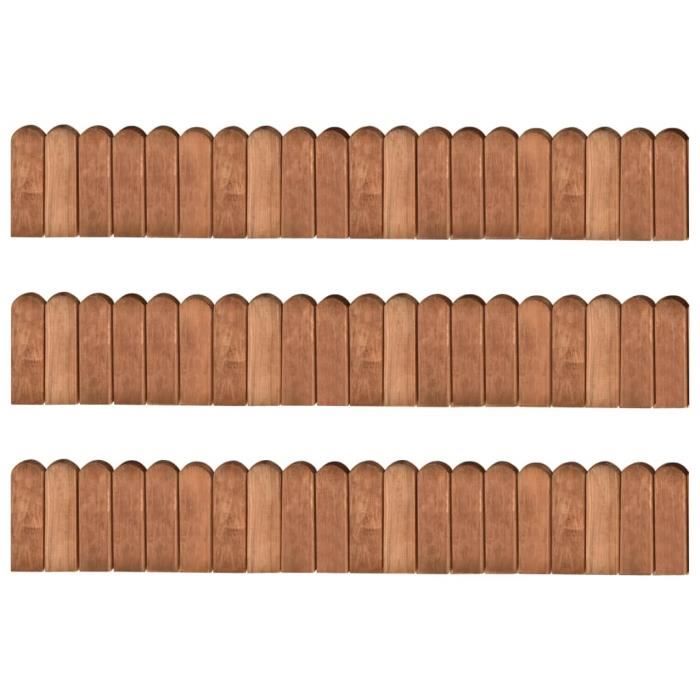 Rouleaux de bordure - VIDAXL - Bois de pin imprégné - 120 x 20 x 1,5 cm - Brun