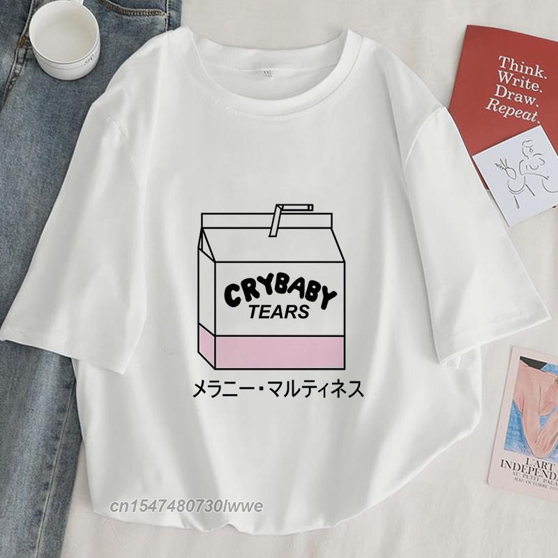 Crybaby Tears Japan Drink TShirt UnisexUnisex 2022 New 100 Cotton Streetwear Tshirt Aesthetic White Tops FemaleMale T Shirt