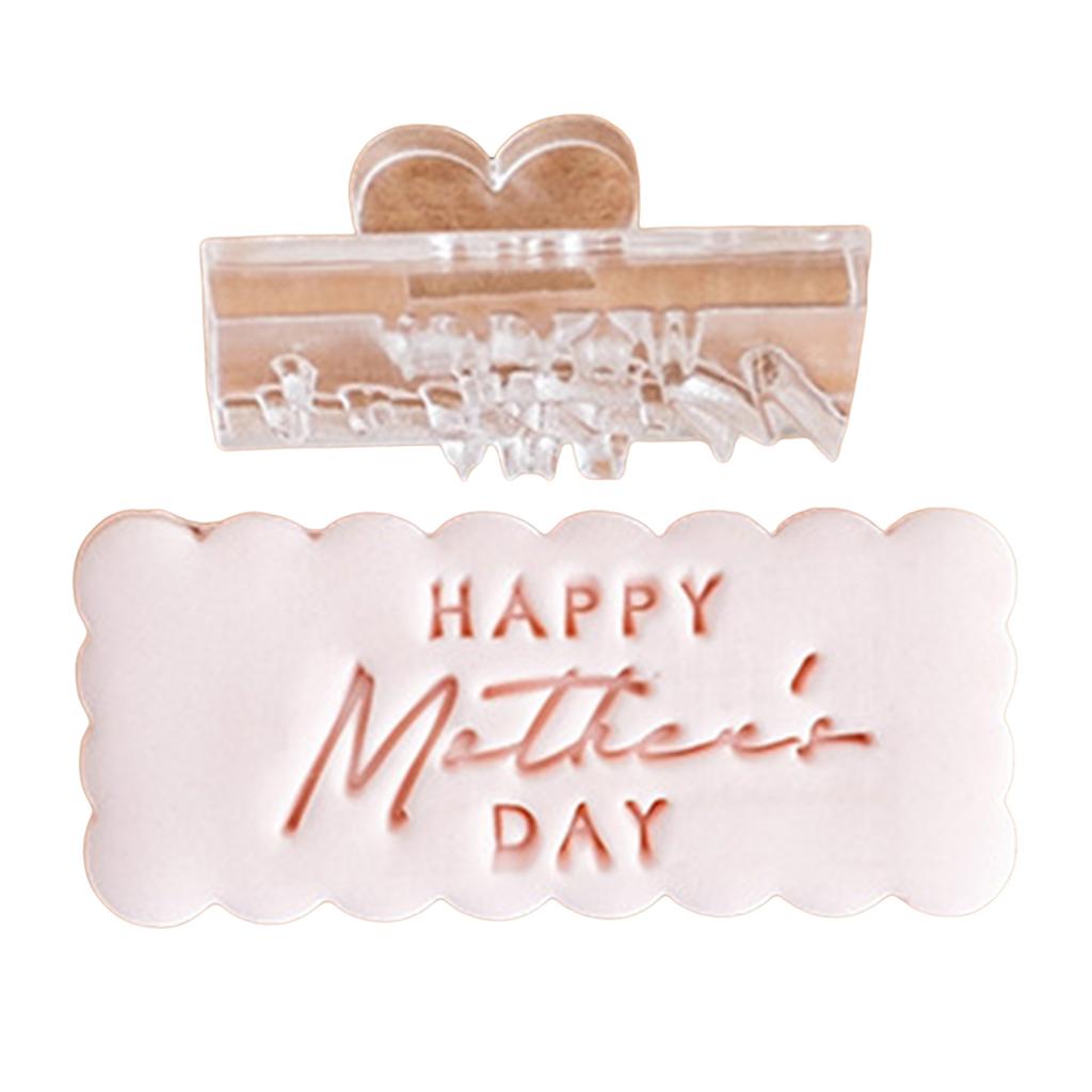 Mother's Day Cookie Stamp Molds Heartfelt Mother's Day Cookies Fondant Cutter Functional Biscuits Baking Stamp
