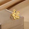Gold Color Anillos For Women Sun Flower Stainless Steel Open Rings Dailywear Palm Geometric Irregular Jewelry Fashion Punk Gift