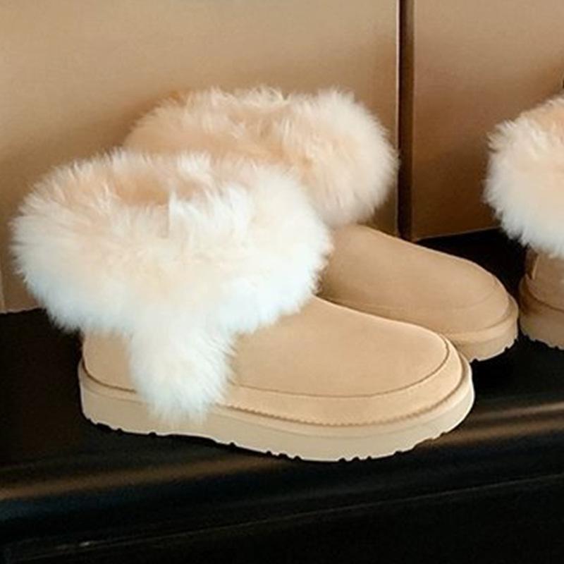 

Women s fur one thick bottom heightening winter lightweight padded warm snow boots non-slip wear casual sneakers a stirrup cotton boots 40