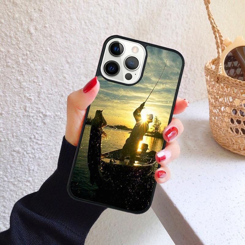 Fishing Lake Sunset Phone Case for iPhone 17 Air 16 Coque 15 14 12 13 PLUS 11 PRO MAX Back Cover Fundas Shell