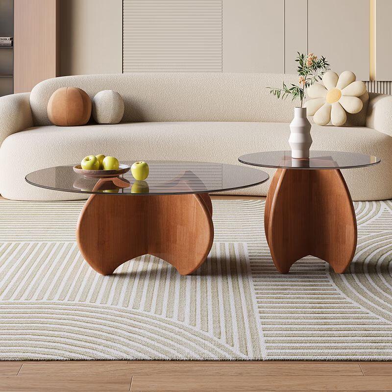 Dunzhu Tempered Glass Coffee Table Set