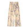 Women's Sleepy Pants Summer Printed Loose Wide Leg Pants Mom Cotton Home Casual Pants