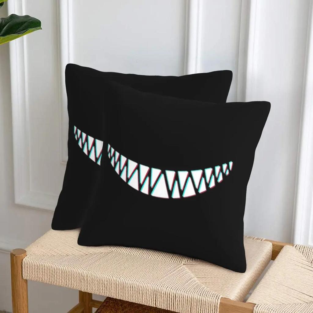 Beautiful Smile With Sharp Demon Teeth 2 Pcs Square Pillowcase Pillow Cover Cushion Decor Comfort Throw Pillow For Home Sofa