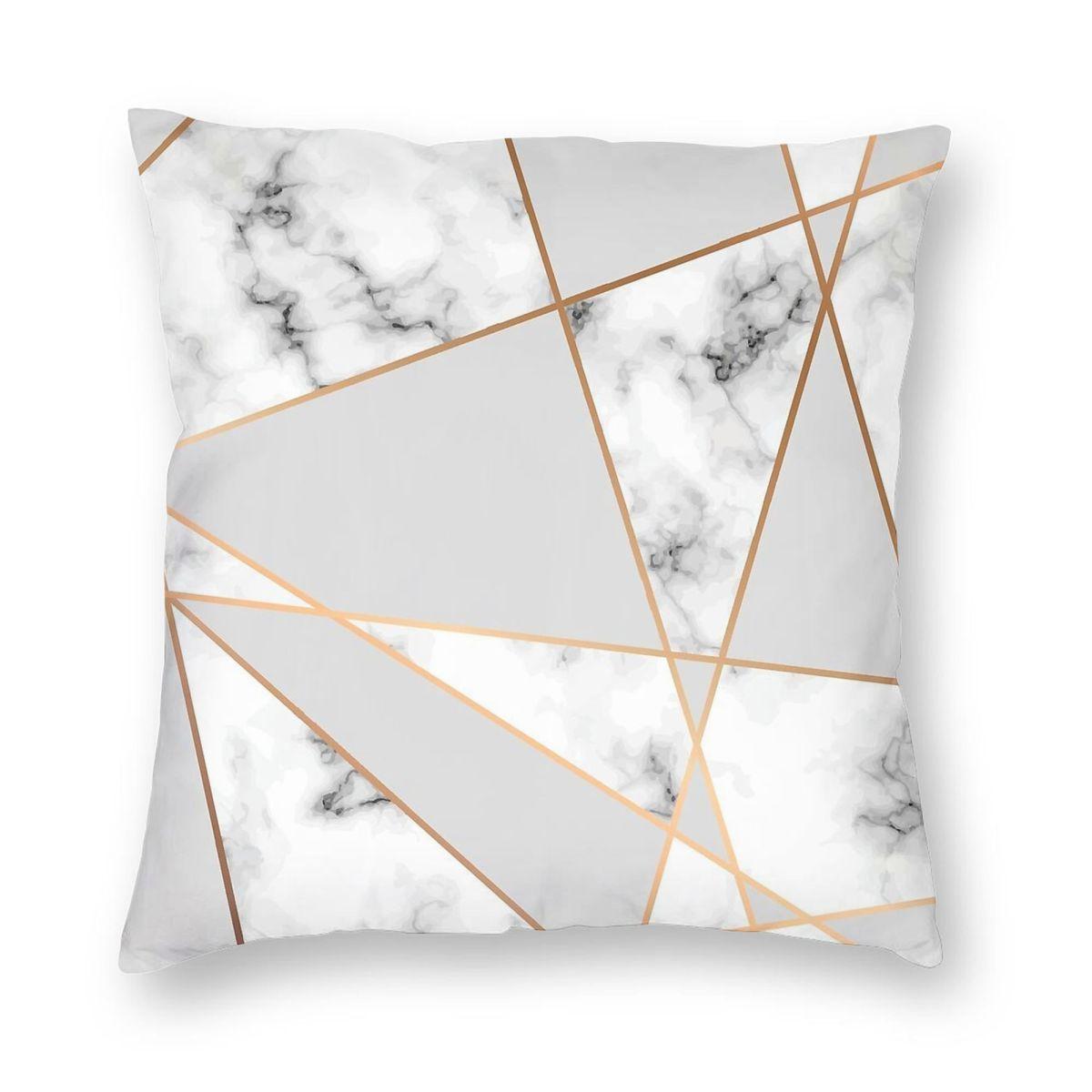 Медный дымчатый мраморный геометрический квадратный наволочка Полиэстер Лен Бархатный узор Молния Декоративная чехол для подушки для дома 30x30cm