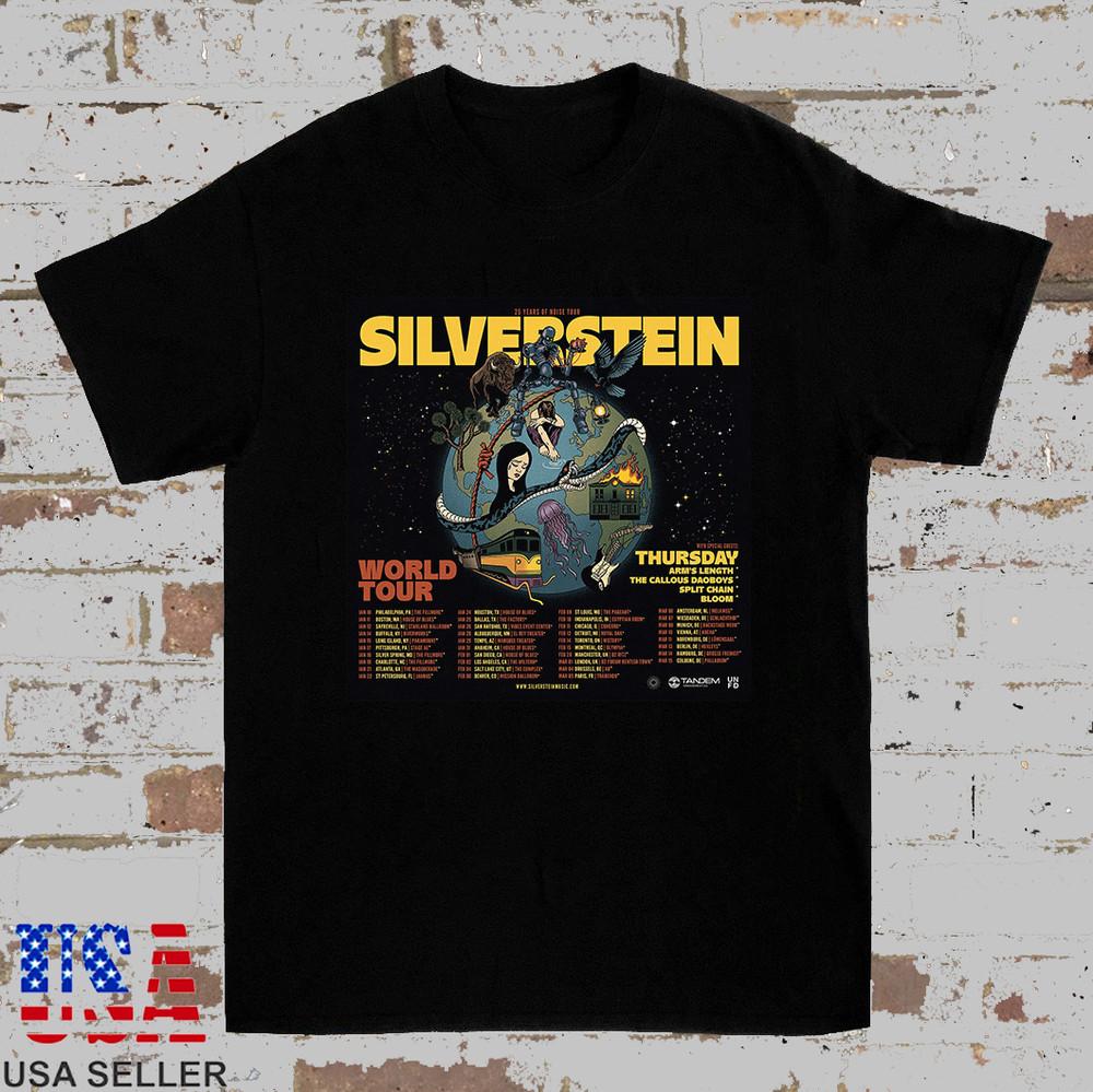 Silverstein Band North America Tour 2025 T Shirt Full Size S-5XL Unisex T-Shirt S