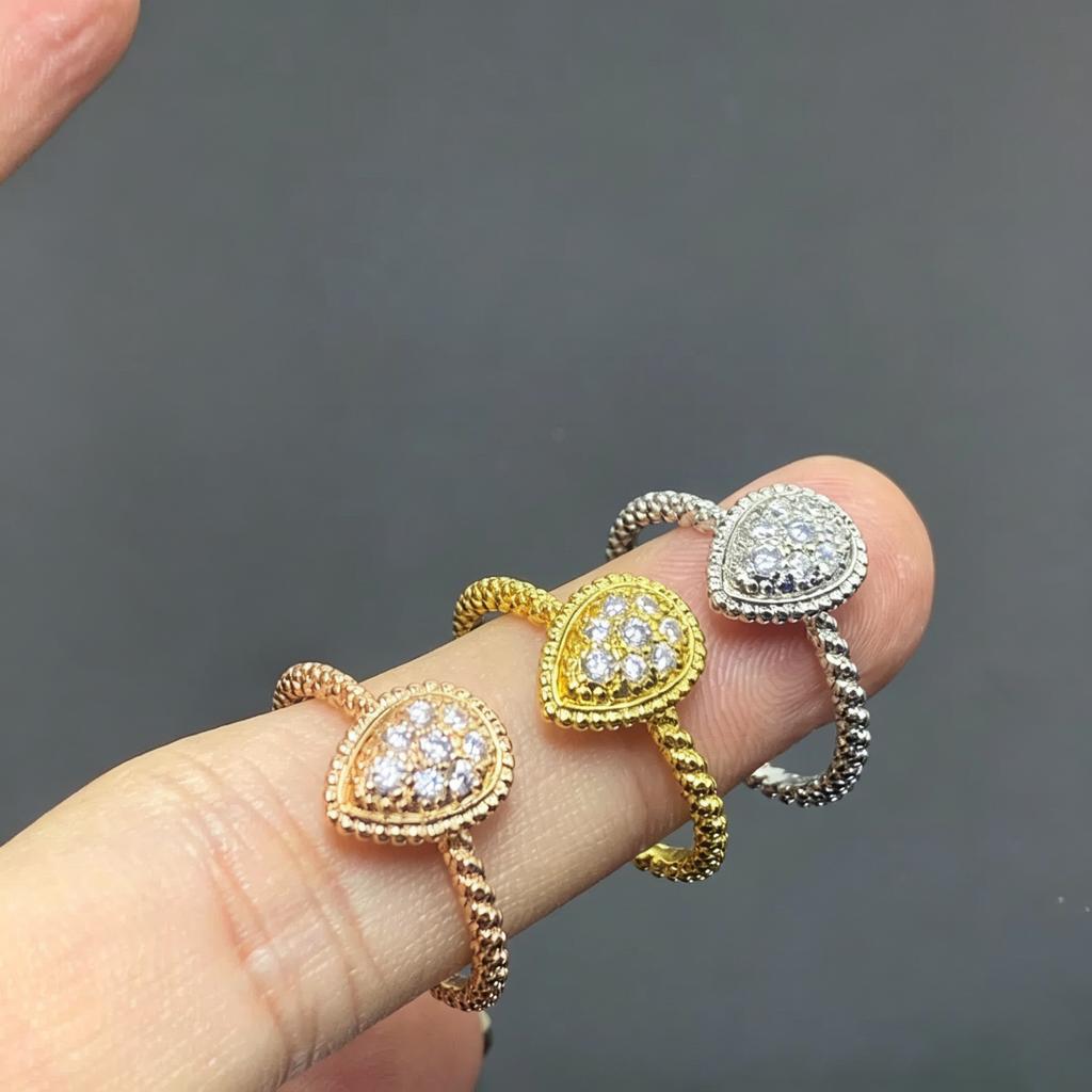 Vintage Boho Water Drop Jewelry Women's Ring Multicolor Gemstone Silver+Plating Gold/Rose High Quality Wedding Daily Gift