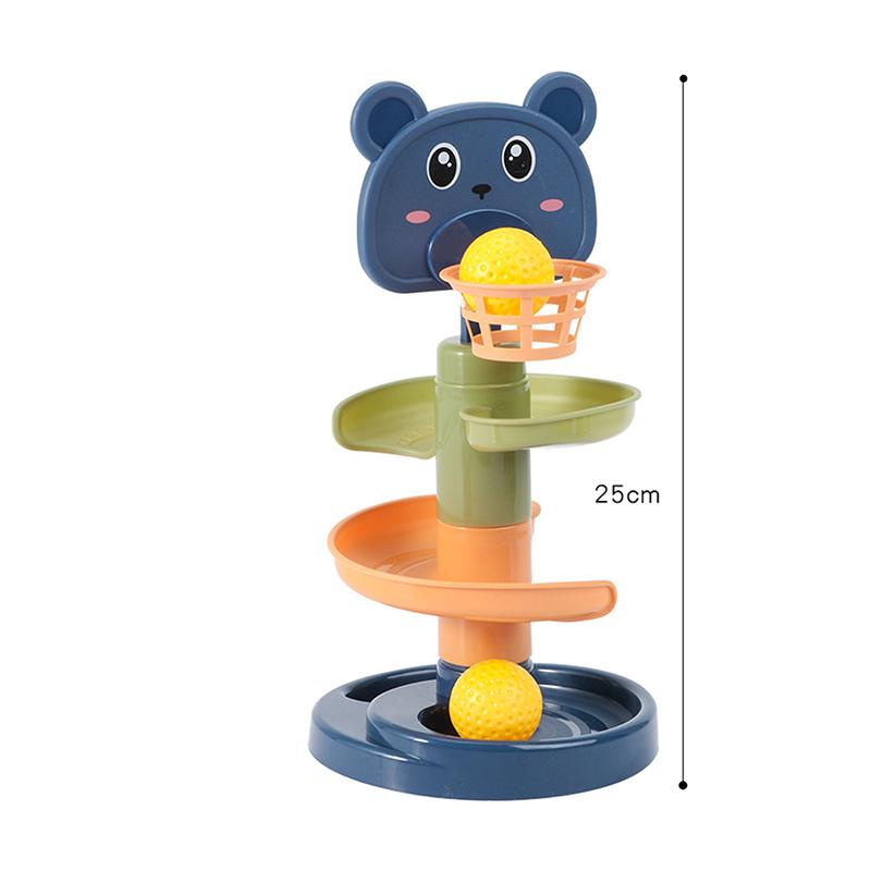 

1 набор раннего образования для родителей и детей, интерактивные детские подарки, вращающаяся дорожка для укладки, игрушки Монтессори, вращающаяся башня с мячом 3 layers 3 balls