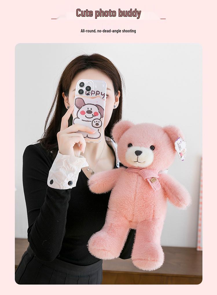Little Bear Plush Winter Scarf - Cute Teddy Doll Gift for Kids' Birthdays