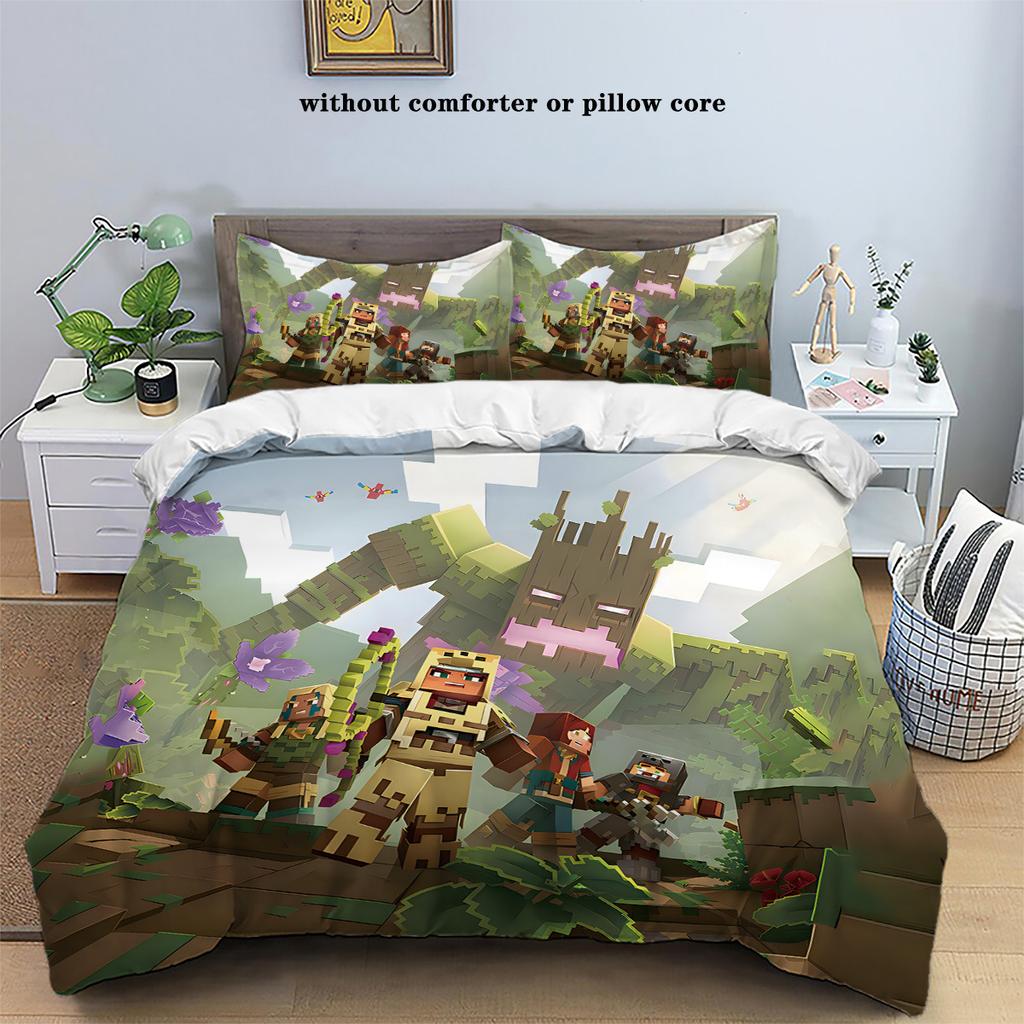 Minecraft 3D Digital Printing Polyester Three-Piece Set