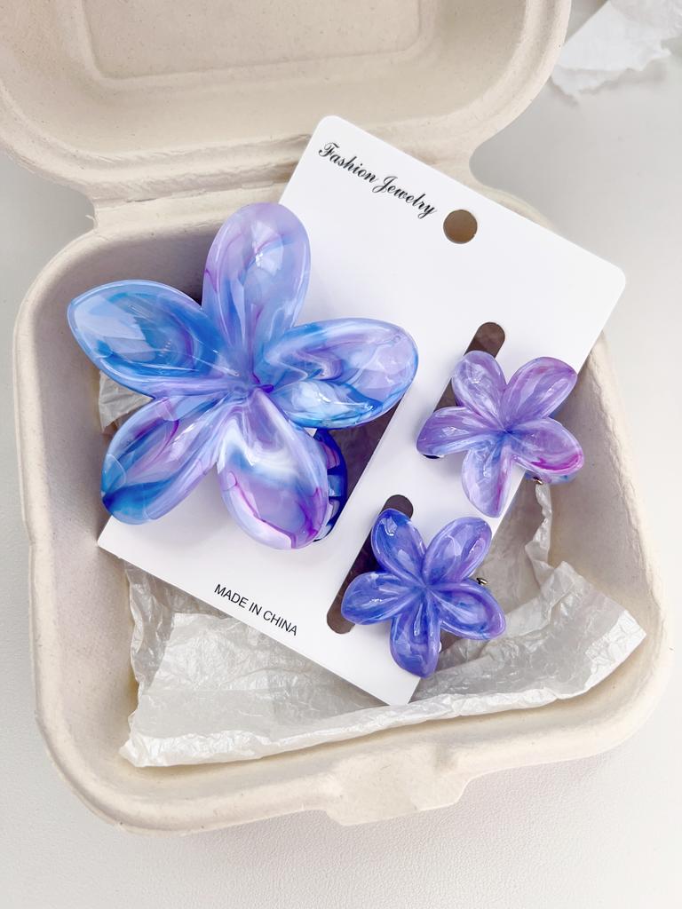 4Pcs Cute Flower Banana Hair Claw Clips for Thick Hair,Strong Hold Nonslip,Hawaiian,Hair Accessories for Women Girl Holiday Gift