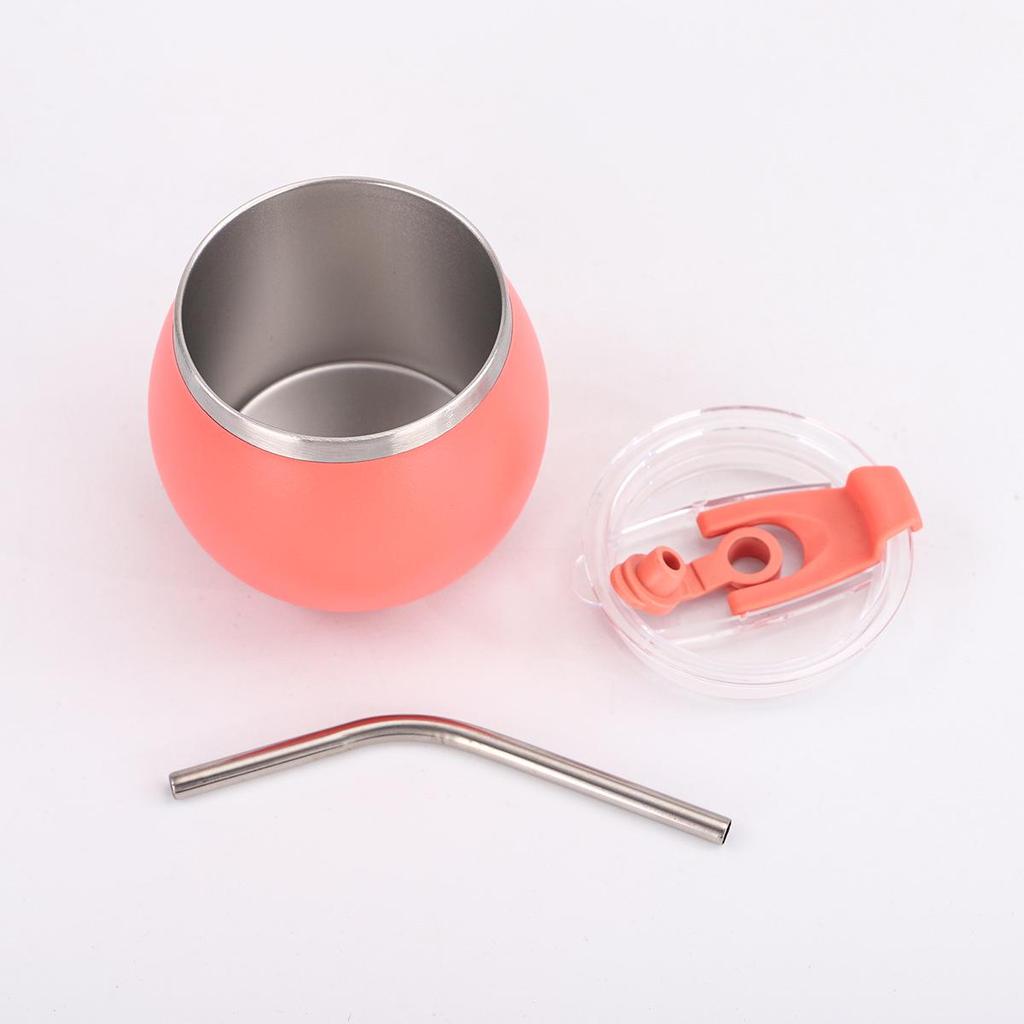 180ml Mini Egg Cup with Straw - Compact 304 Stainless Steel Thermos Cup for Maté
