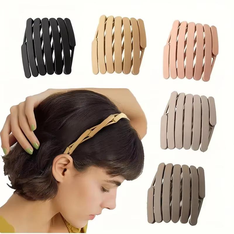 Simplicity Foldable Hairband for Women Solid Non-Slip Hair Wash Girl Headband Hair Accessories