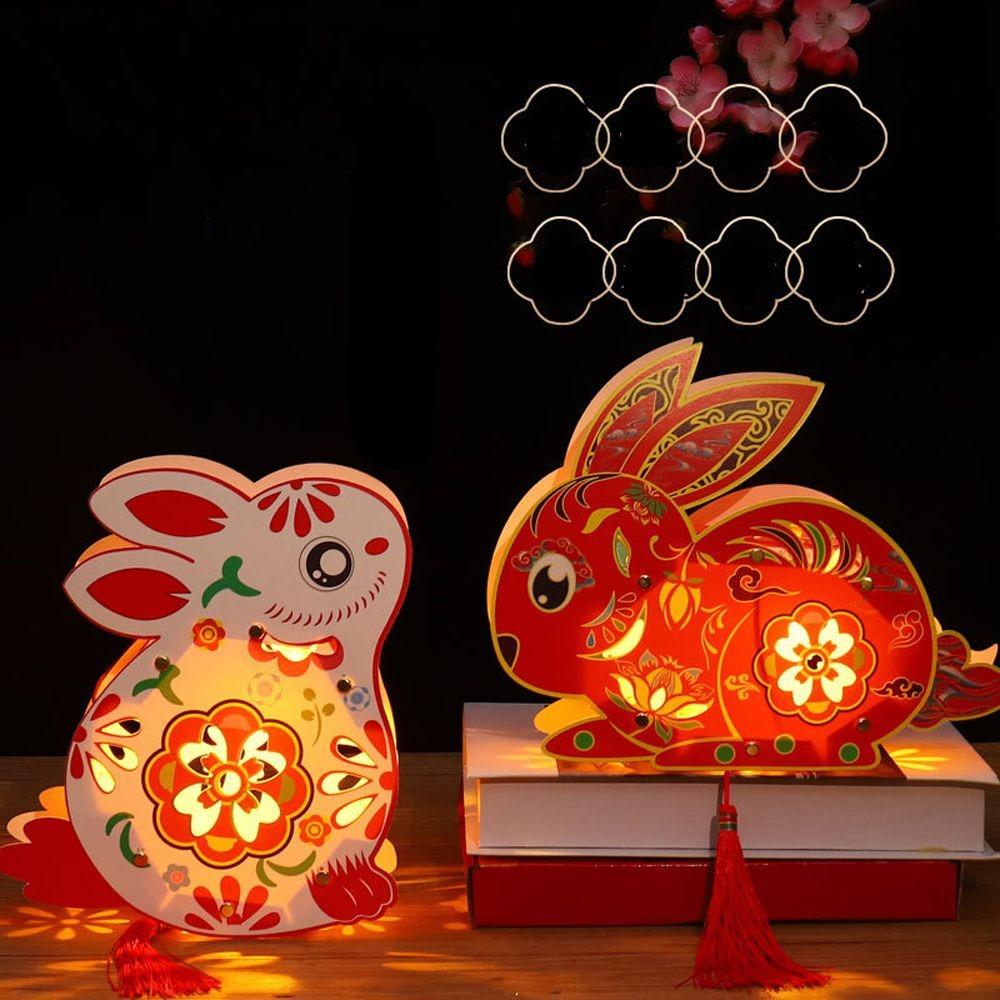 Antique Rabbit Flower Lantern Cartoon Lantern DIY Material Package  Mid-Autumn Festival
