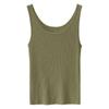 Plus-Size Women's Slim-Fit Sleeveless Ribbed Vest, Ice Silk, Versatile for Outerwear or Base Layer, Tight-Fitting Tank Top Style