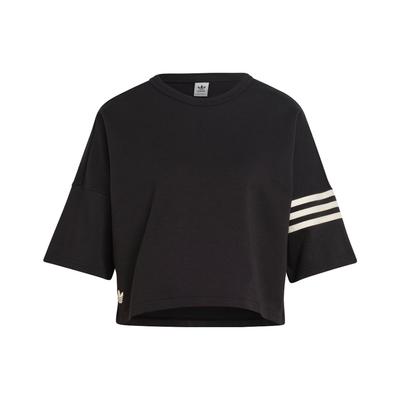 Camiseta Adicolor Neuclassics Original com Estampa Trefoil e Três Listras Tops Femininos Preto IB7310