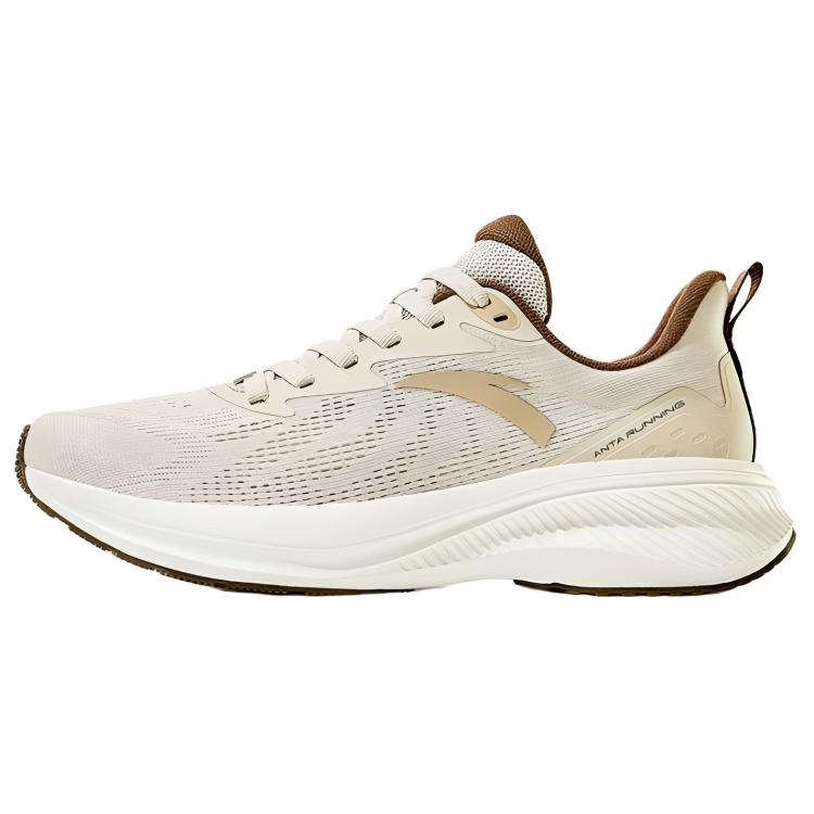 

Anta Running Collection Comfortable Cushioning, Wear Resistant Low top Running Shoes Men s White Wood Color 112425534-1 40